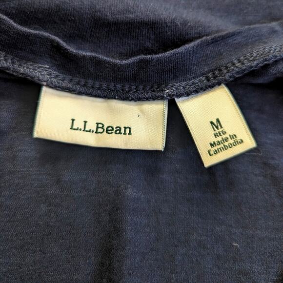 L.L. Bean Cotton Eyelet Lace Navy Summer Tank Swing Comfy Outdoor Dress - Picture 3 of 4